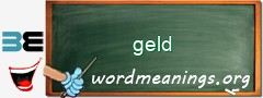 WordMeaning blackboard for geld